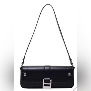 SHEIN Black Shoulder Bag with Silver Accents